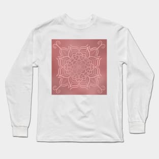 Rose Gold Flower Mandala Long Sleeve T-Shirt